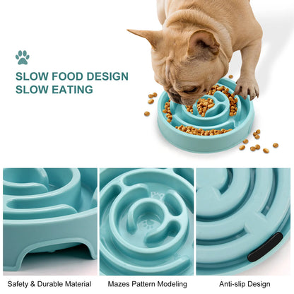 Non-Slip Slow Feeder Pet Bowl – Durable & Suited for All Pet Sizes