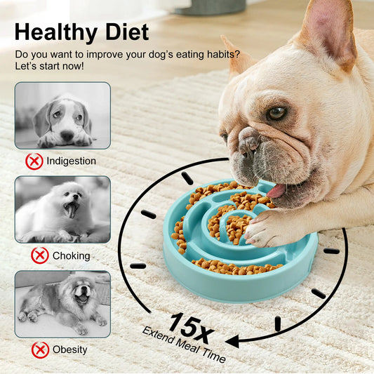 Non-Slip Slow Feeder Pet Bowl – Durable & Suited for All Pet Sizes