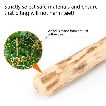 Coffee Wood Dog Chew Stick – Natural Teeth Cleaner & Anxiety Relief Toy